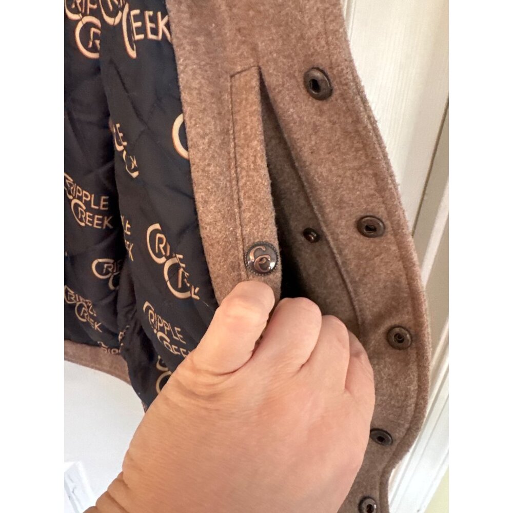 Cripple Creek Brown Wool Blend Western Snap Button Vest Size Medium - Picture 7 of 9